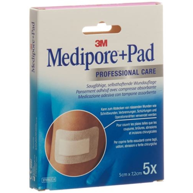 3M Medipore + Pad 5x7.2см / Wundkissen 2.8x3.8см 5 штук