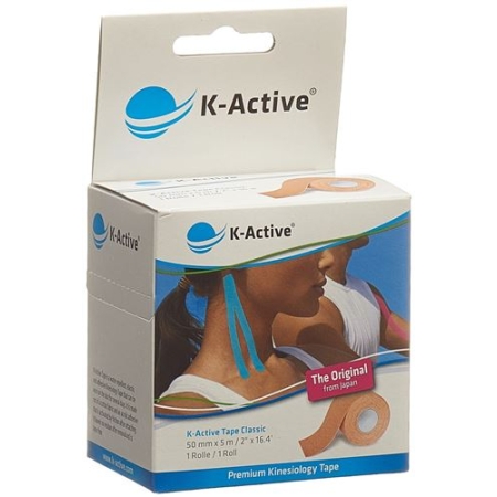 K-active Kinesio Tape 5смx5m Beige Wasserabweisend