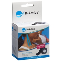 K-active Kinesio Tape 5смx5m Schwarz Wasserabweisend