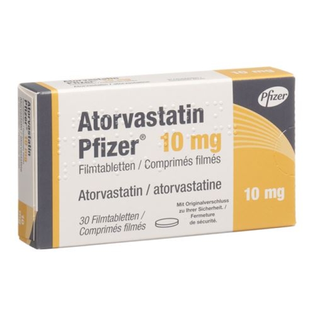 Atorvastatin Pfizer 10 mg 30 filmtablets