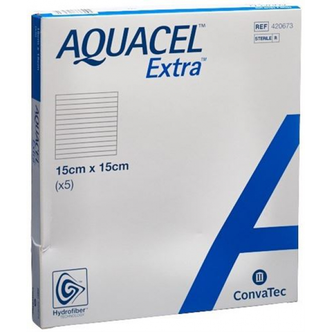 Aquacel Extra Hydrofiber Verband 15x15см 5 штук