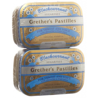 Grether’s Pastilles Blackcurrant Zuckerfrei Duopack 2x 110г