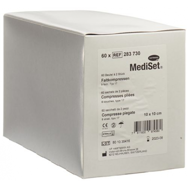 MediSet Faltkompressen Typ 17 8-fach 10x10см 60x 2 штуки