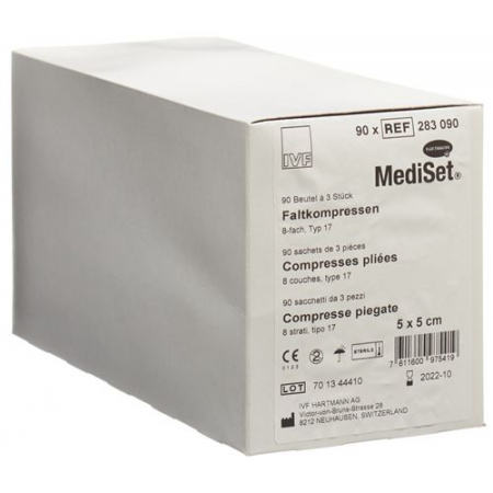 MediSet Faltkompressen Typ 17 8-fach 5x5см 90x 3 штуки