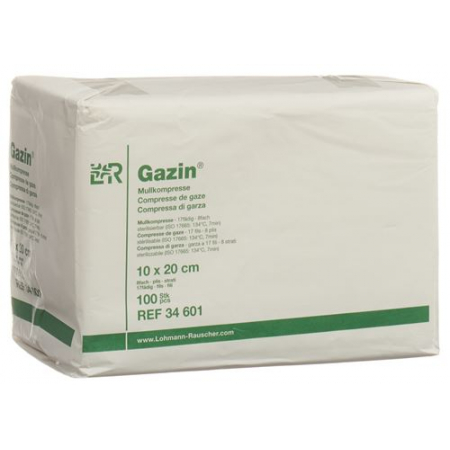 Gazin Mullkompresse 10x20см 8-fach 17-fadig 100 штук