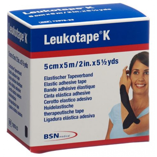 Leukotape K пластырейband 5мX5см Schwarz 5 штук