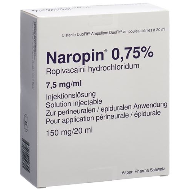 NAROPIN INJ LS 0.75% 20ML DUOF