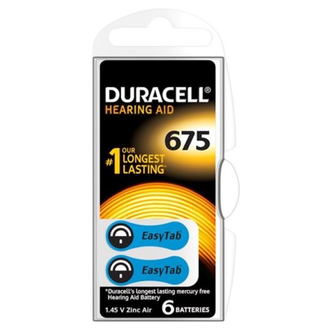 Duracell Easytab Batt 675 1.4v Zincair 6 штук