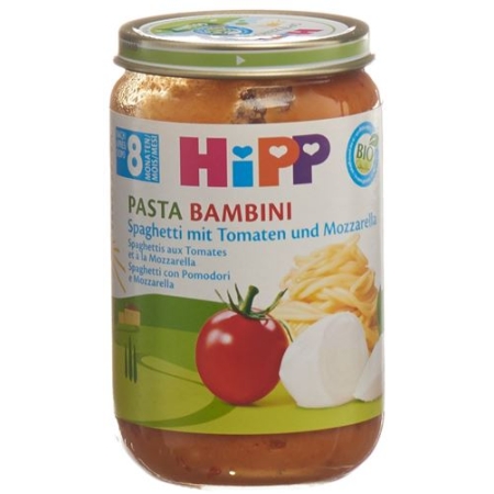 Hipp Pasta Bambini Spaghetti Tomat Mozzar 8m 220г