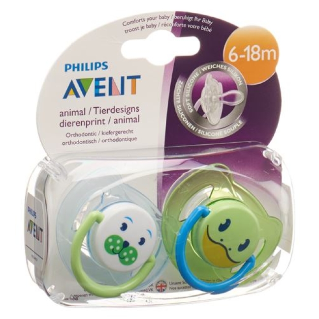 Avent Philips Beruhigungssaug Tier 6-18m Boy 2 штуки