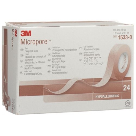 3M Micropore Heftpflaster ohne диспенсер 12.5мм x 9.14m телесный цвет 24 штуки