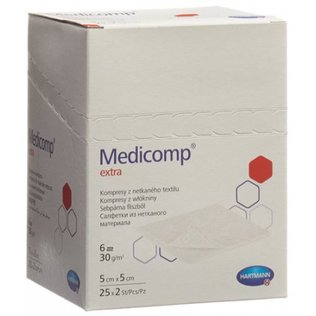 Medicomp Extra Vlieskompressen 5x5см 25 пакетиков 2 штуки