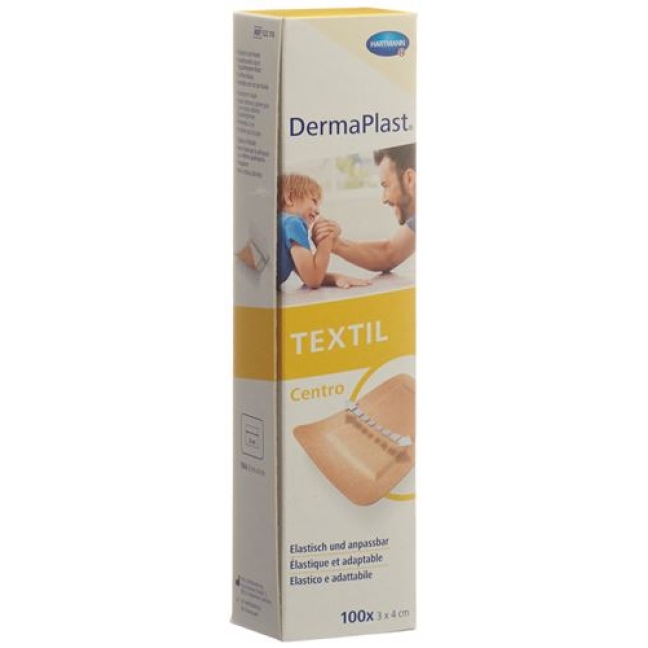 Dermaplast Textil Centro 3см x 4см Beige 100 штук