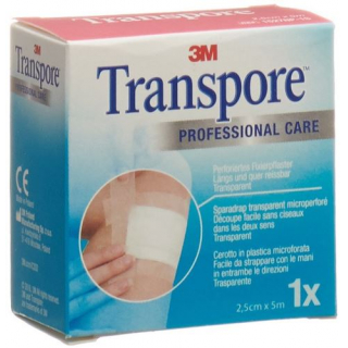 3M Transpore фиксирующий пластырь 25мм x 5m прозрачный Refill