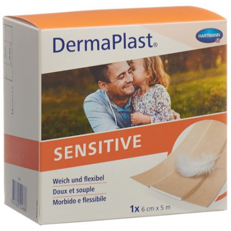 Dermaplast Sensitive Schnellverband телесный цвет 6смx5m рулон