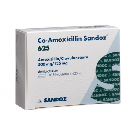 CO Amoxicillin Sandoz 625 mg 10 filmtablets