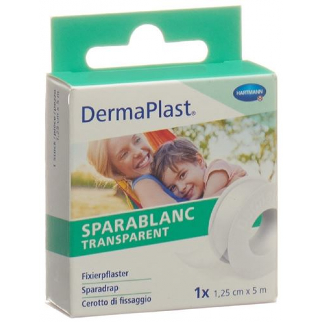 Dermaplast Sparablanc прозрачный 1.25смx5m Weiss