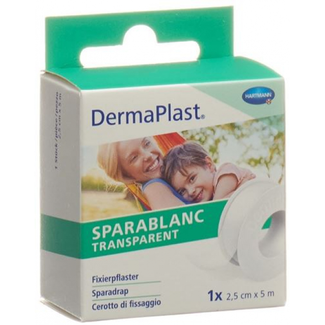 Dermaplast Sparablanc прозрачный 2.5смx5m Weiss