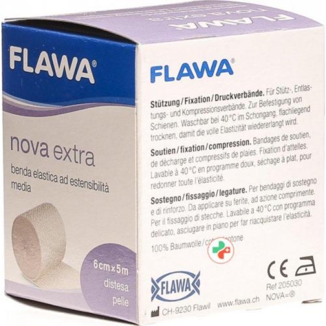 Flawa Nova Extra эластичный Mittelzugbinde 6смx5m Beige