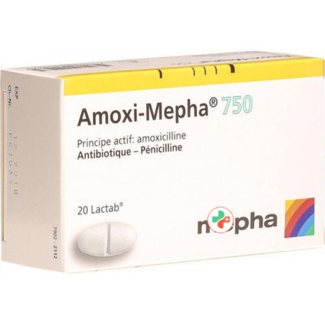 Amoxi Mepha 750 mg 20 Lactabs