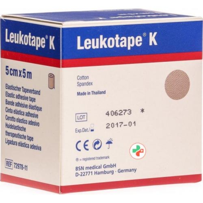 Leukotape K elastischer Tapeverband 5m x 5см телесный цвет