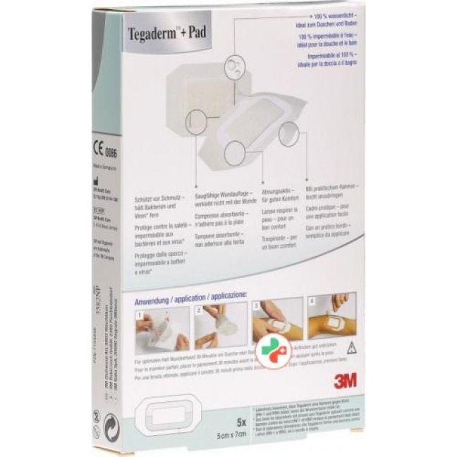 3M Tegaderm + Pad 5x7см / Wundkissen 2.5x4см 5 штук