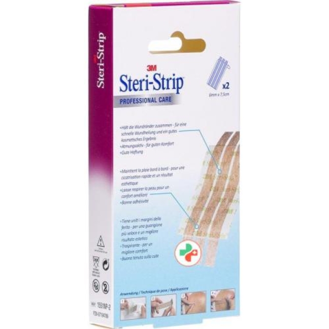 3M Steri Strip Elastisch 6x75мм Beige 2x 3 штуки