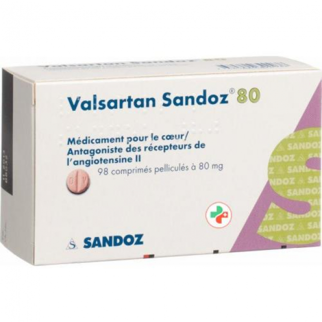 Валсартан Сандоз 80 мг 98 таблеток покрытых оболочкой