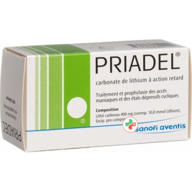 Priadel 400 mg 100 Retard tablets