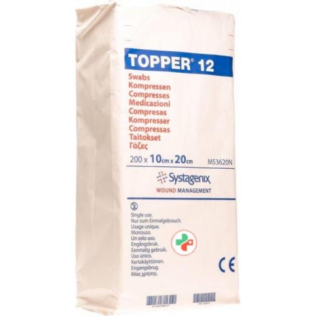 Topper 12 Einmal-Kompressen 10x20см не стерильный 200 штук