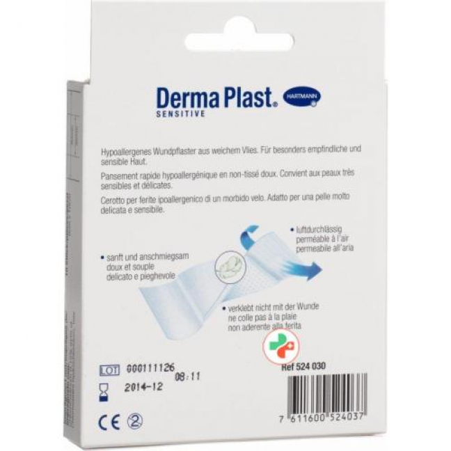 Dermaplast Sensitive Schnellverband Weiss 8x10см 10 штук