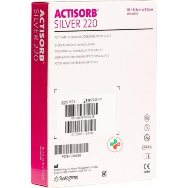 Let’s Protect Actisorb Silver 220 Kohleverband 9.5x6.5см 10 штук