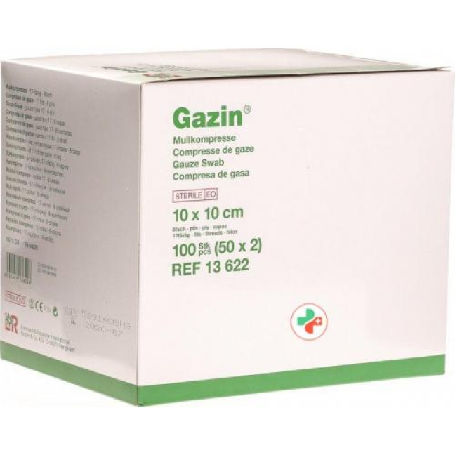 Gazin Mullkompresse 10x10см 8-fach стерильный 50x 2 штуки