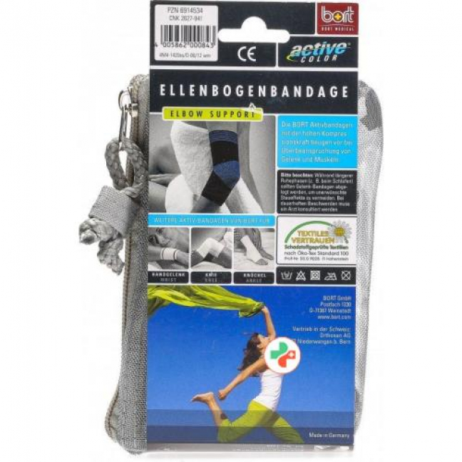 Bort Aktive Color Ellenbogenbandage размер S -26см Schwarz