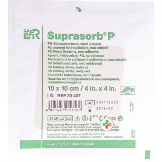 Suprasorb P Schaumverband 10x10см non Adhesiv 10 штук