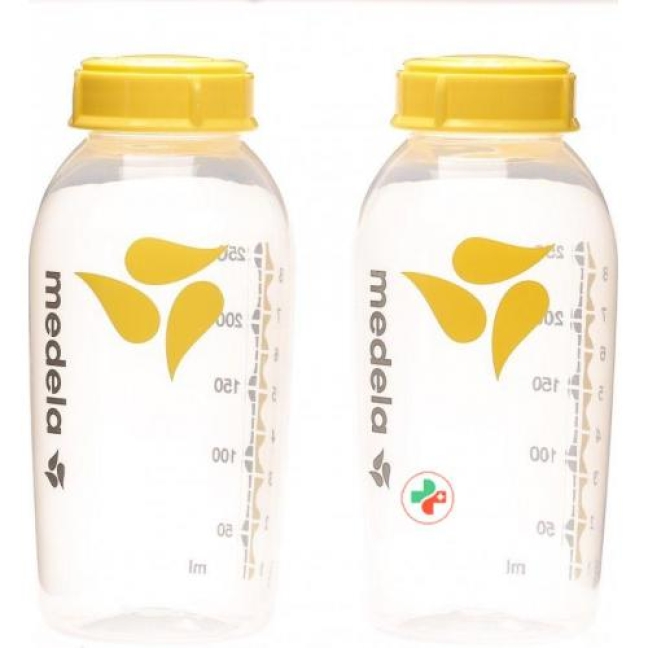 Medela Milchflasche 250мл 2 штуки bedruckt mit Deckel