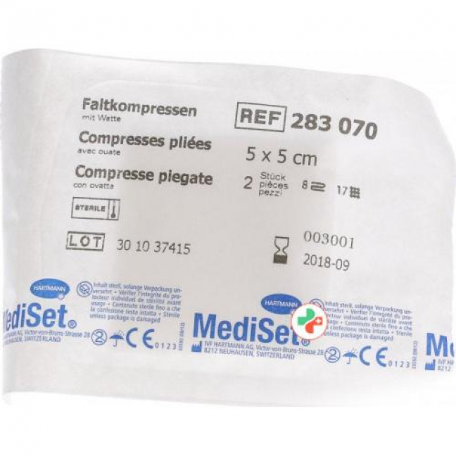 MediSet Faltkompressen mit Watte 5x5см Typ 17 8-fach 80x 2 штуки