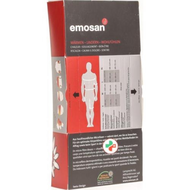 emosan Nierenwarmer Velcro Schwarz размер M Special Swiss Edition