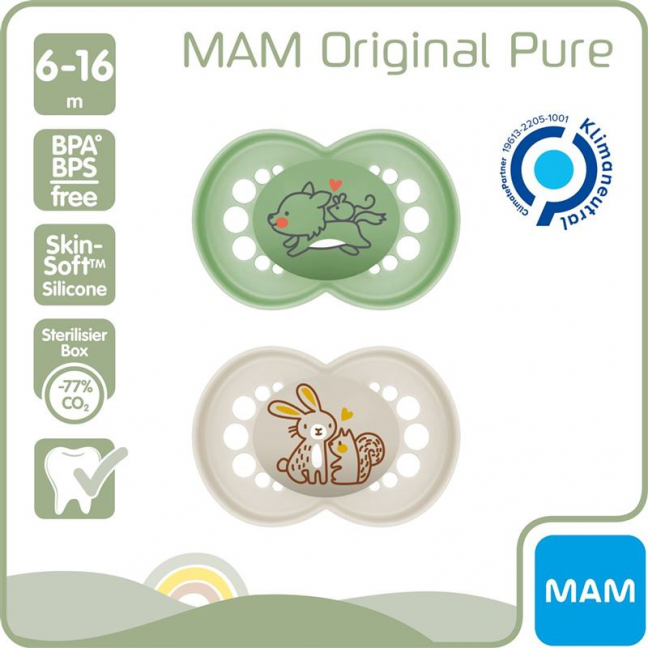 MAM Original Nuggi Чистый силикон 6-16 месяцев 2 шт.