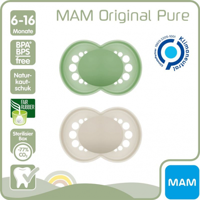 MAM Original Nuggi Pure Rubber 6–16 месяцев