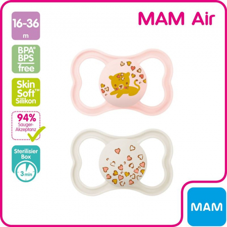 MAM Air Nuggi Silikon 16-36m Girl neu