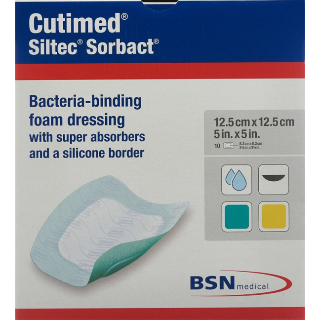 CUTIMED Siltec Sorbact 12.5x12.5cm