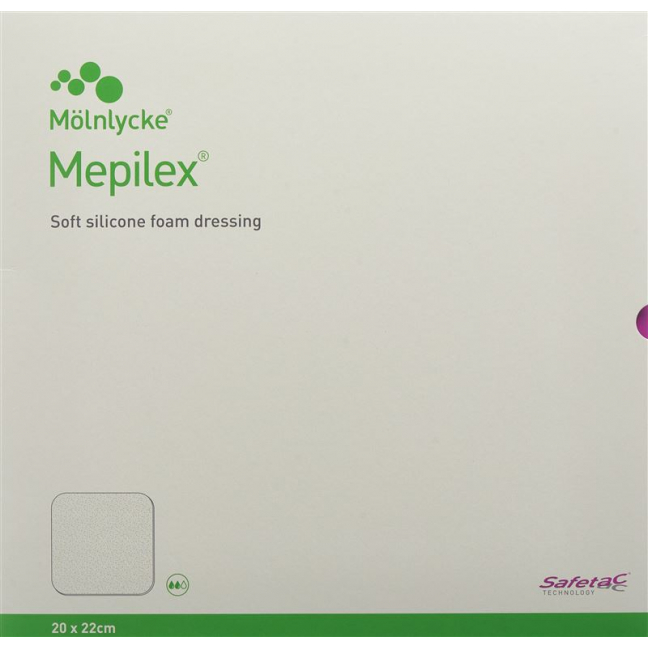 Пенная повязка Mepilex Safetac 20х22см, силикон, 5 шт.