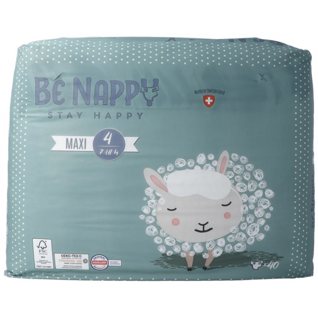 Подгузники BE NAPPY размер 4 7-18кг макси 40 шт