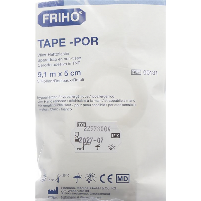 FRIHO-POR Vlies-Heftpflaster 5cmx9.1m