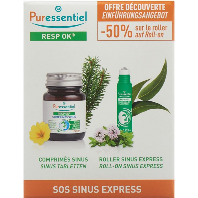 PURESSENTIEL Sinus Box капсулы + шариковый аппликатор