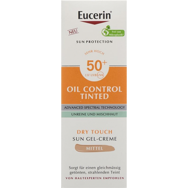 EUCERIN SUN Масло для лица Cont Gel Cr Med LSF50+