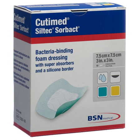 CUTIMED Siltec Sorbact 7.5x7.5cm