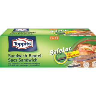 TOPPITS Sandwich-Beutel SafeLoc 1l