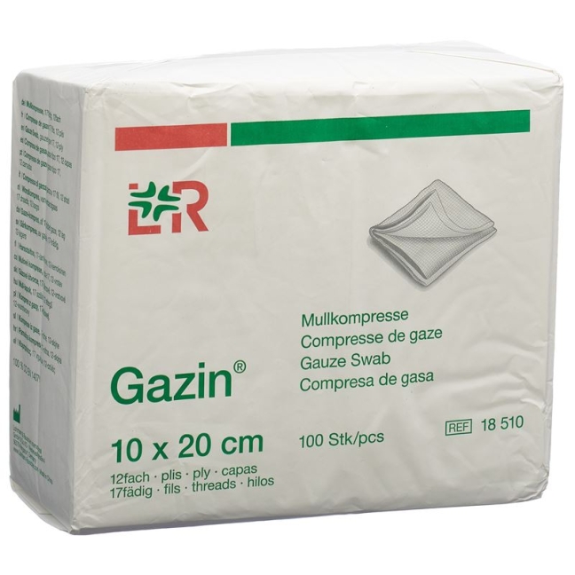 Gazin Faltkompressen 10x20см 12-fach 17-fadig O Rk 100 штук